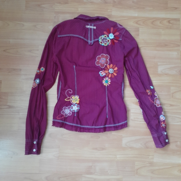 Johnny Was 3J Workshop Floral Embroidered Shirt Small - Picture 2 of 8